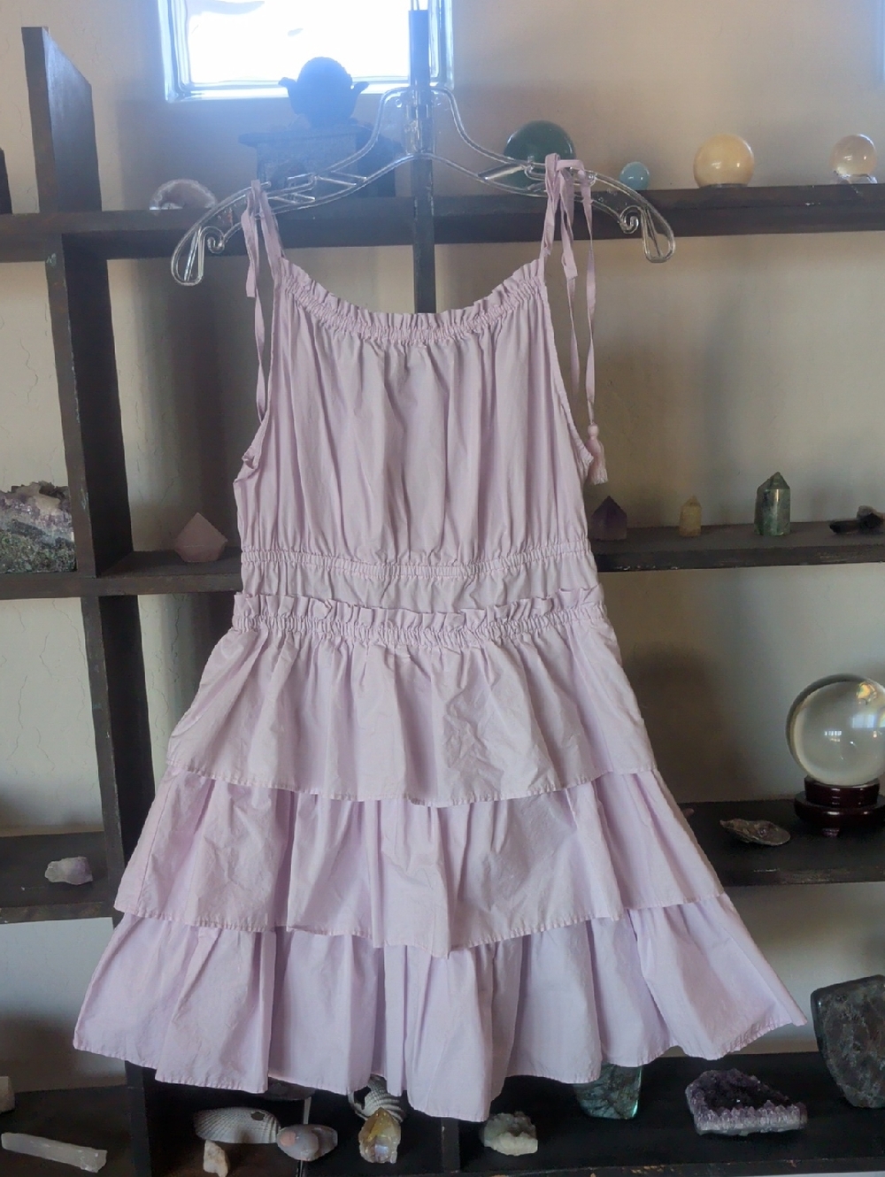 Steve Madden Lilac Tiered Sundress with Shoulder Ties